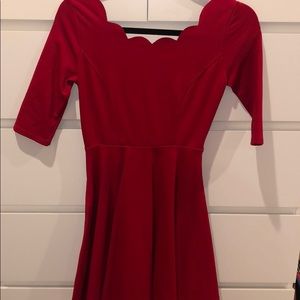 RED DRESS FROM LULUS.
